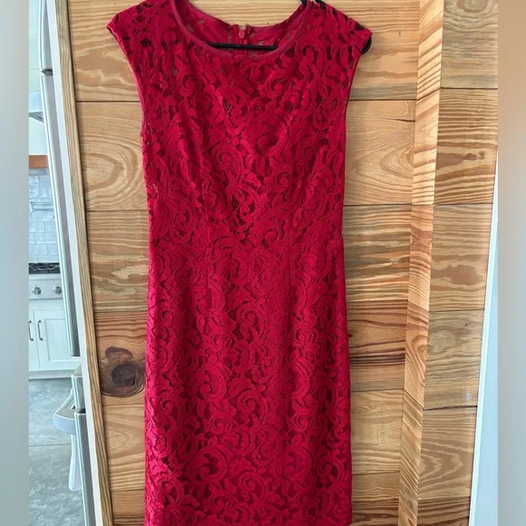 knee length dresses for ladies Qiana Plus Size Red Lace Cheongsam Dress– Hello Curve